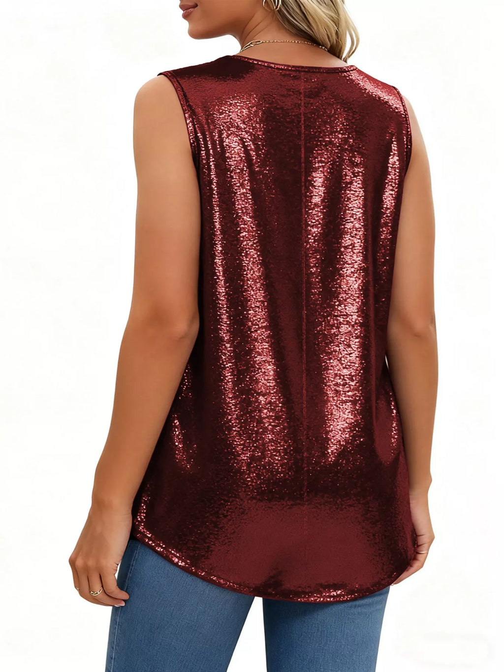 Full Size Pleated Square Neck Tank Plus Size