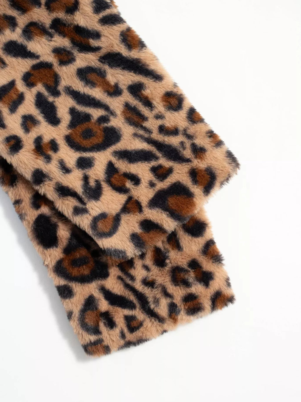 Leopard Print Faux Fur Longline Coat