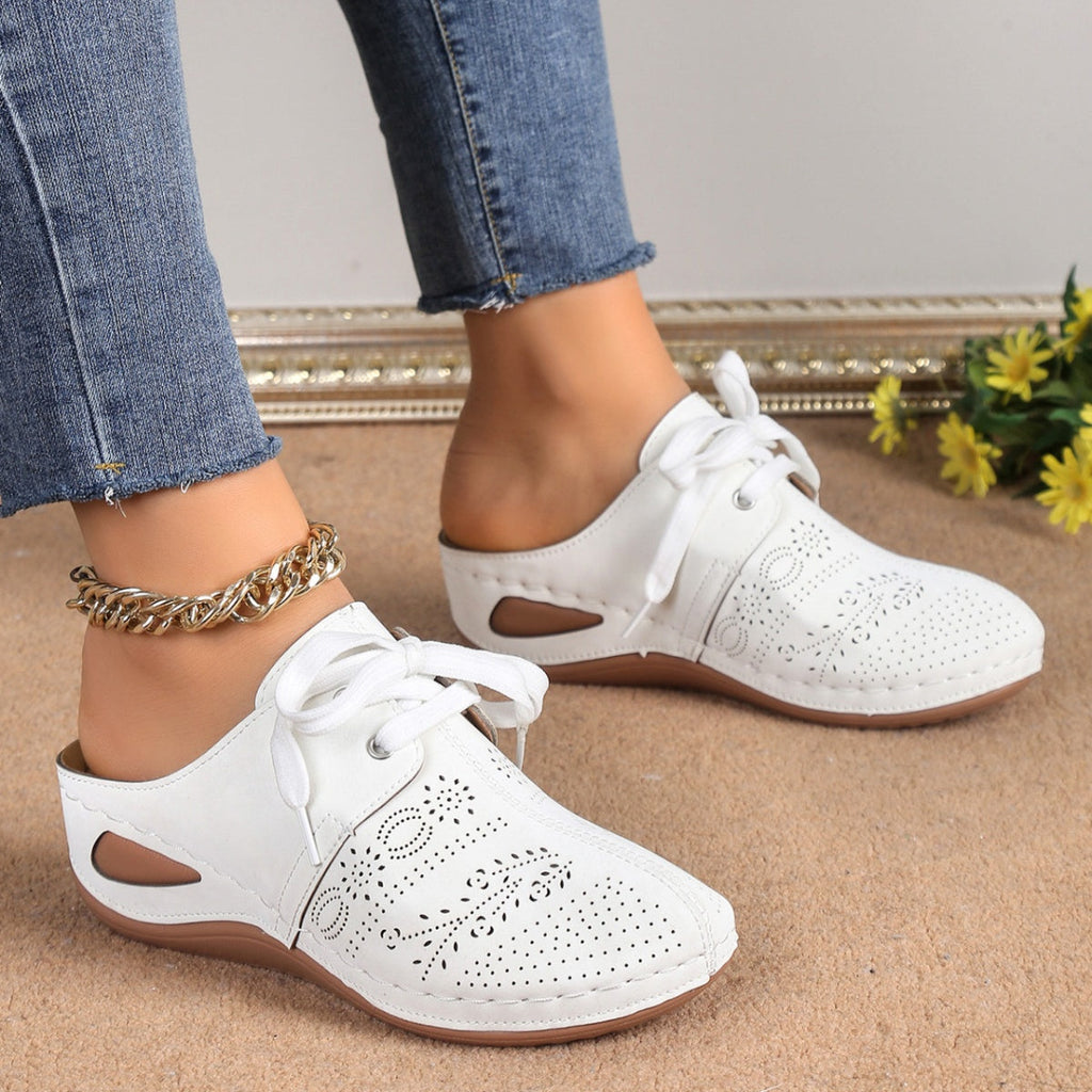 Lace-Up Wedge Slip-Ons