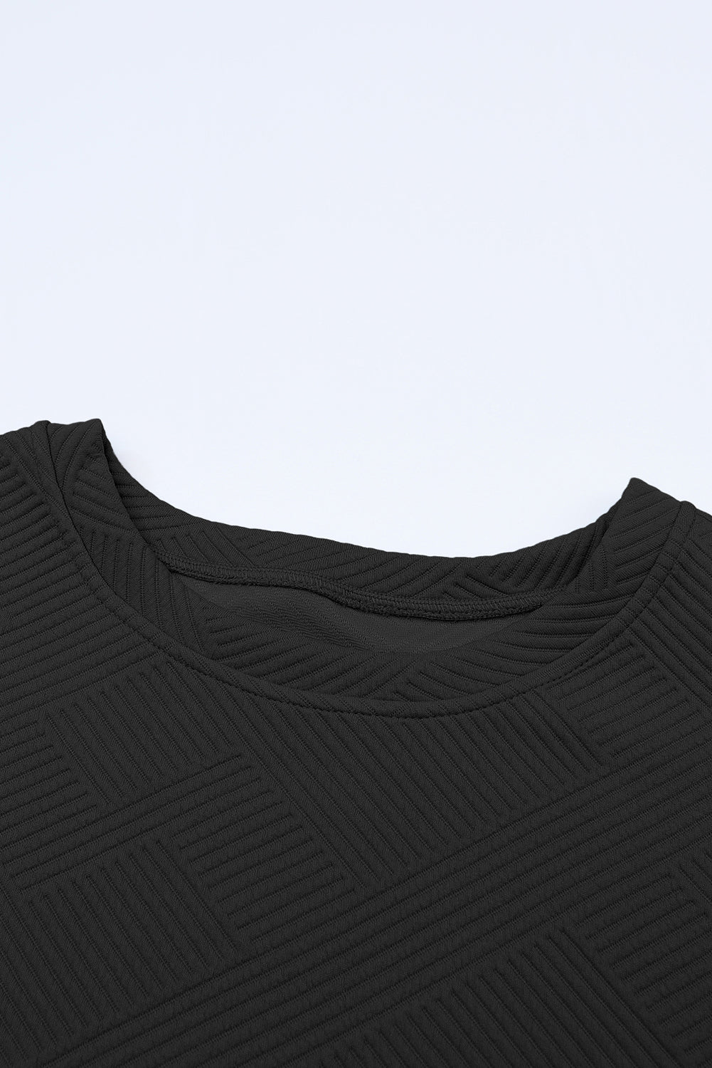 Solid Textured T-Shirt and Drawstring Pants Set