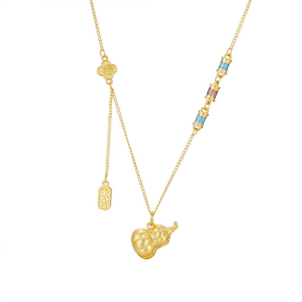 18K Gold-Plated Gourd Pendant Necklace