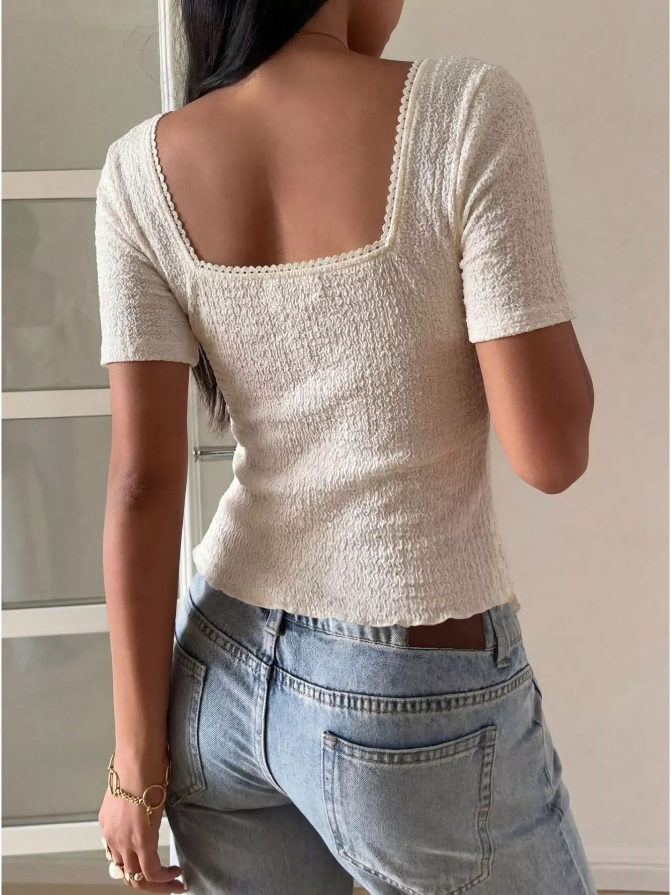 Sweetheart Neck Layered Ruffle Top