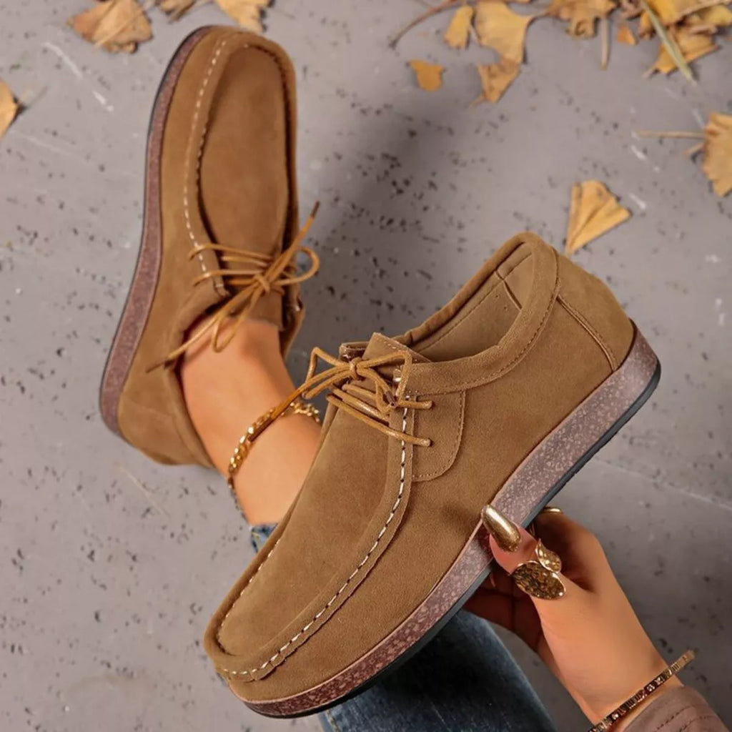 Round Toe Lace Up Loafers