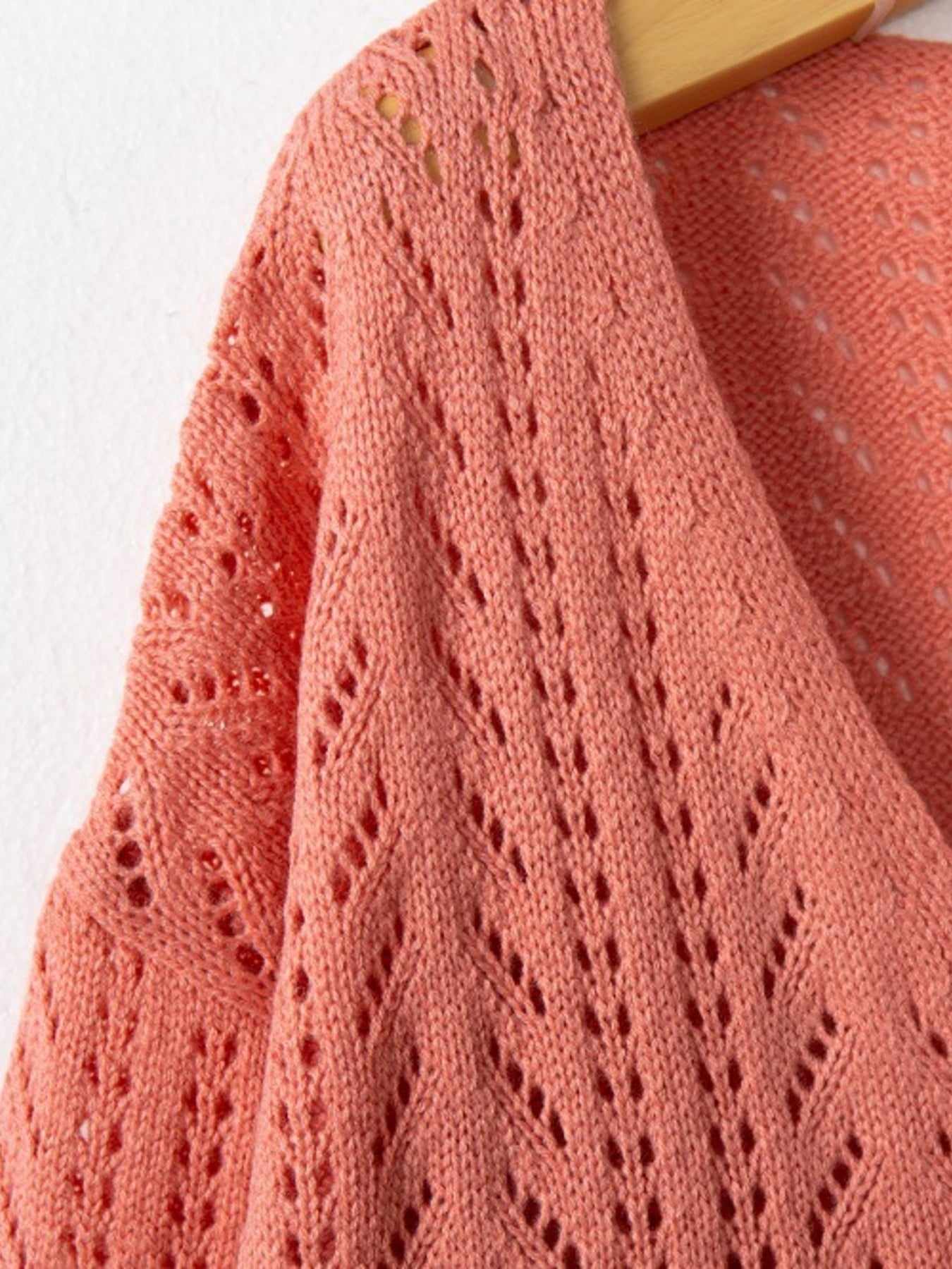 Openwork V-Neck Cardigan