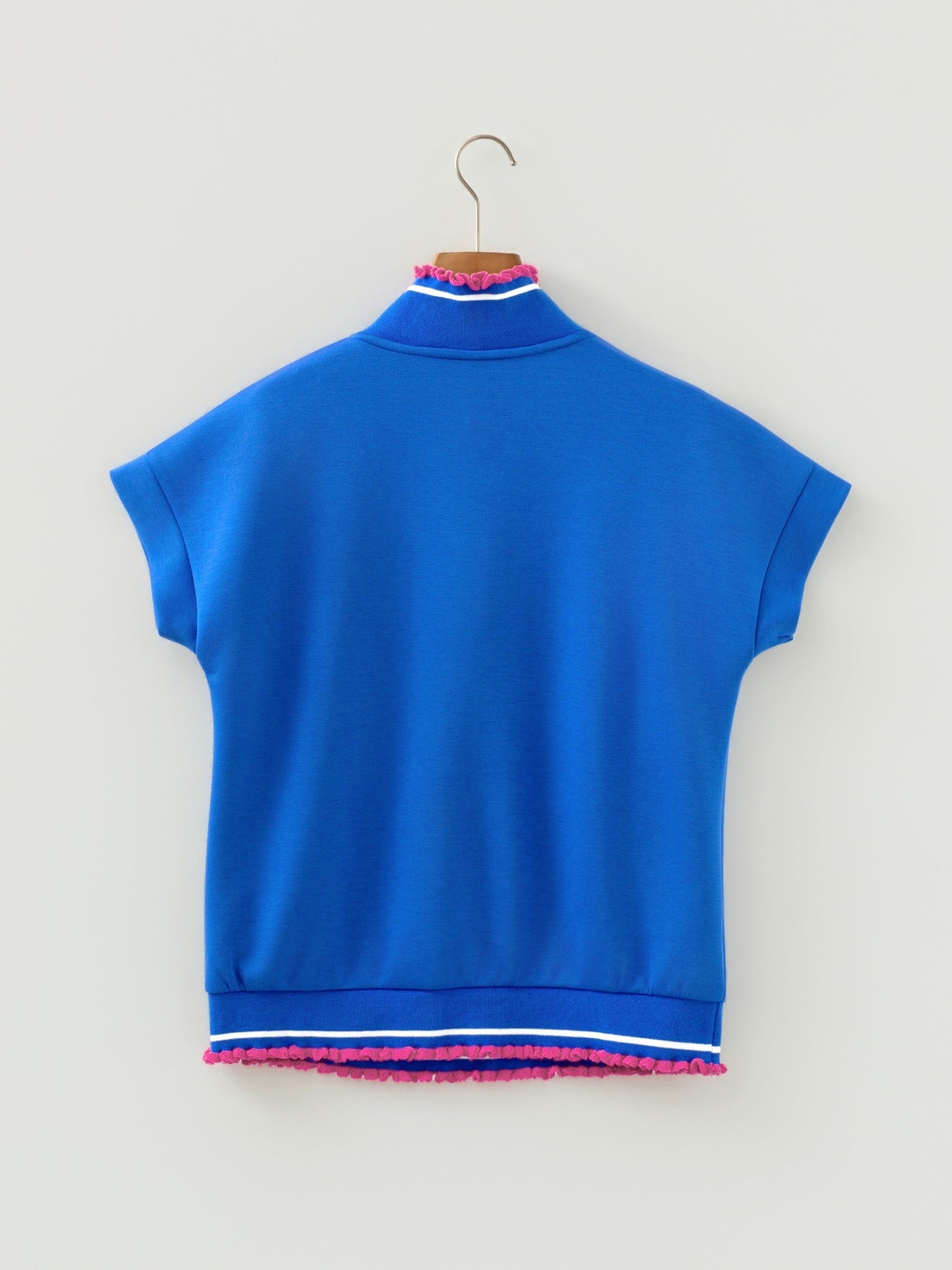 Contrast Trim Short Sleeve Top
