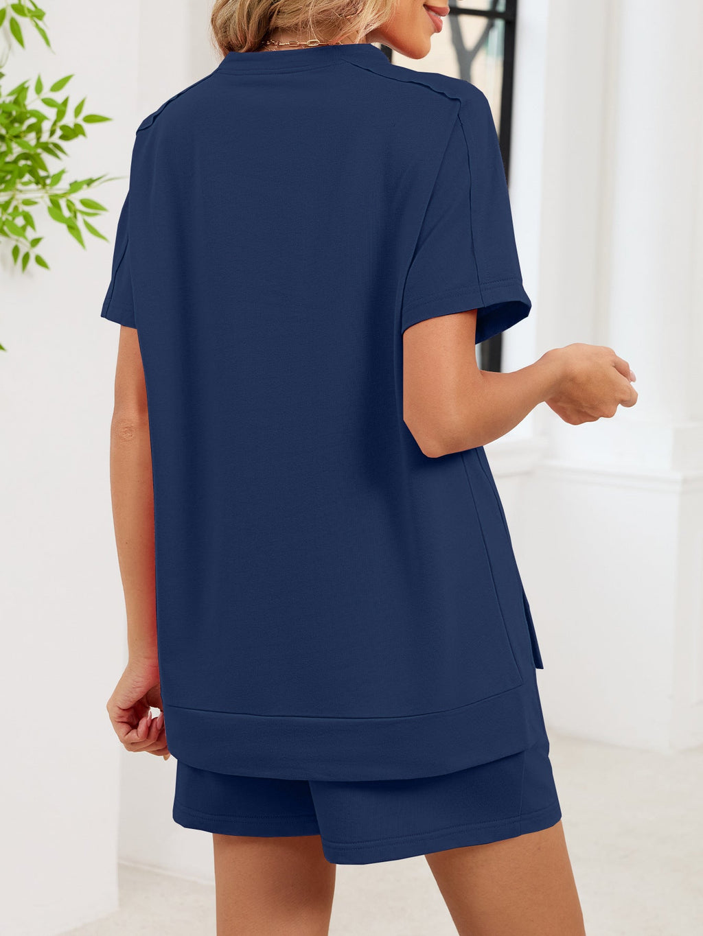 Round Neck Short Sleeve T-Shirt and Shorts Set