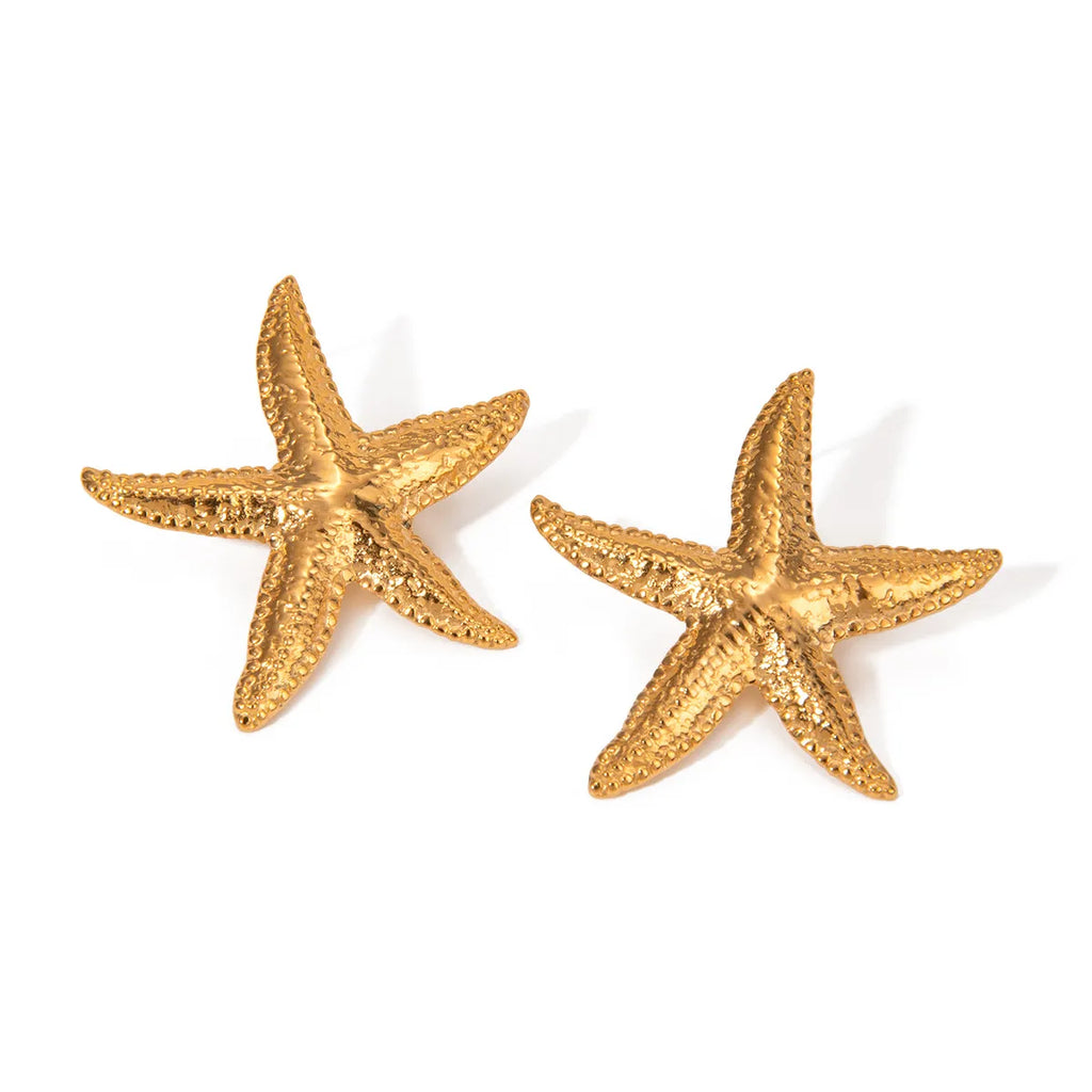 18K Gold-Plated Starfish Stud Earrings