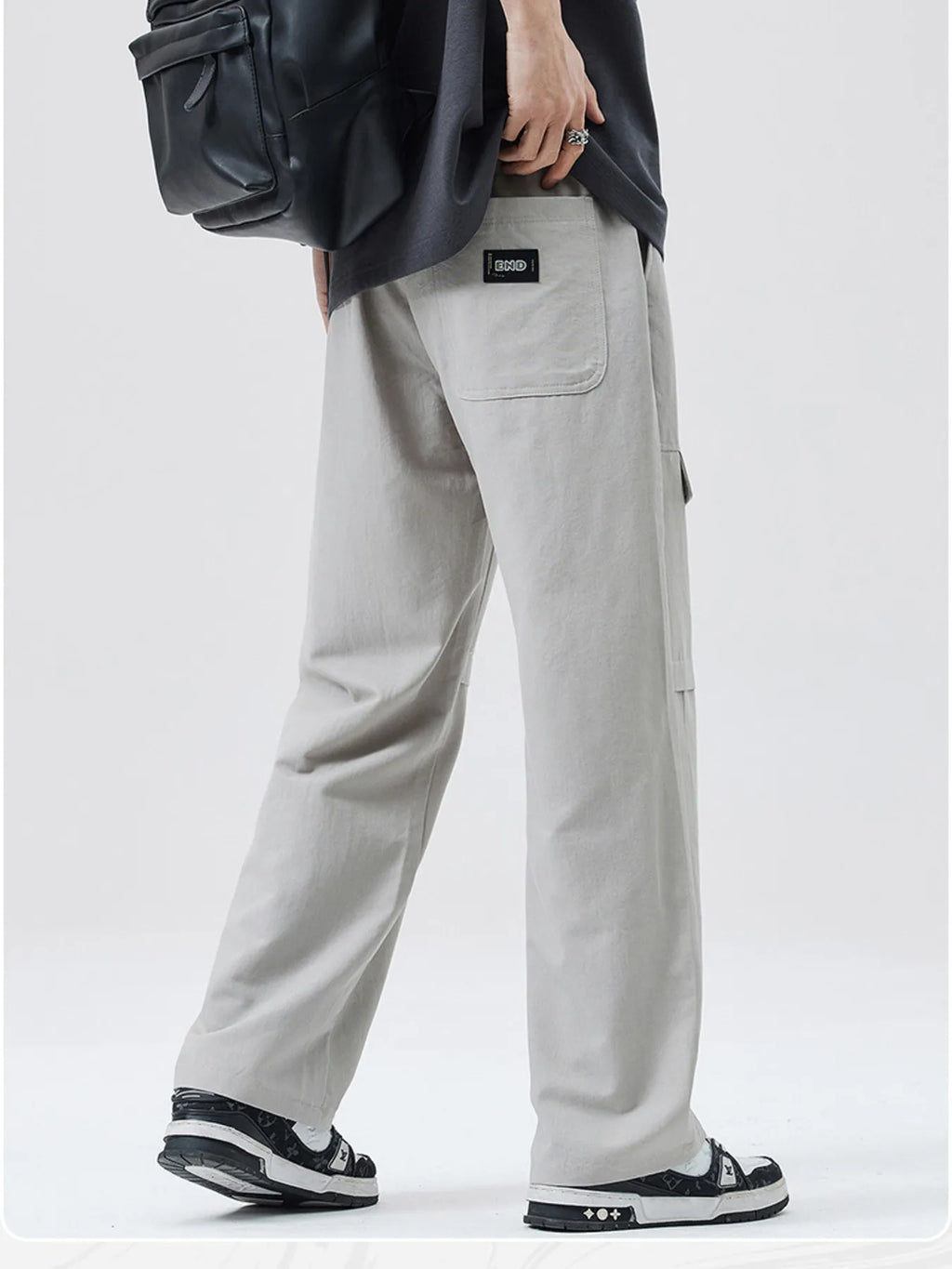 Men's Full Size Drawstring Wide Leg Cargo Pants Plus Size
