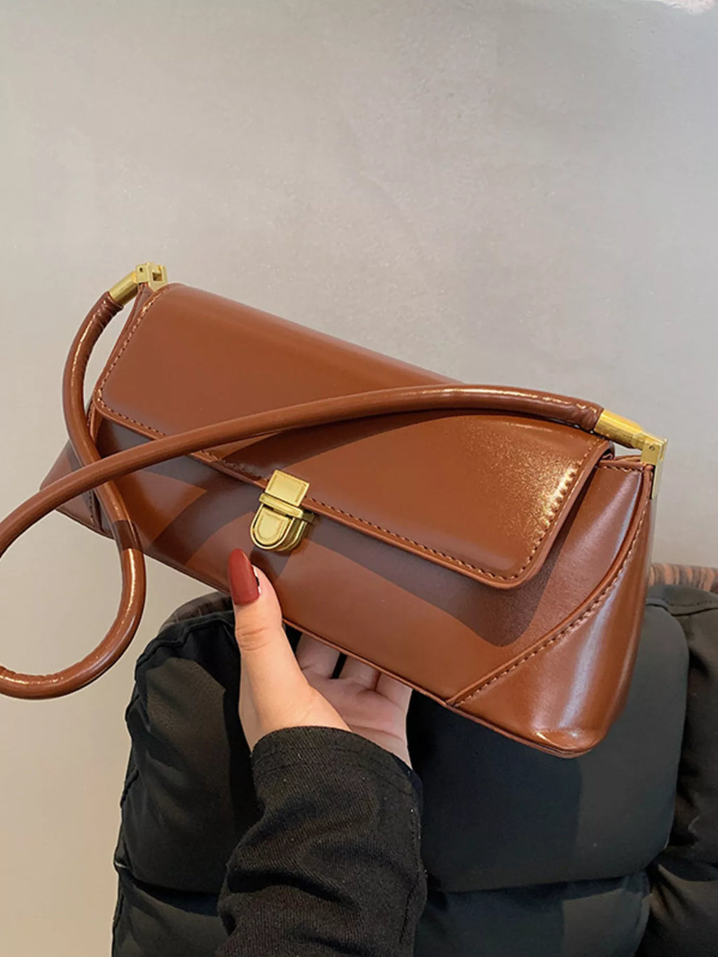 Leather Flap Shoulder Bag