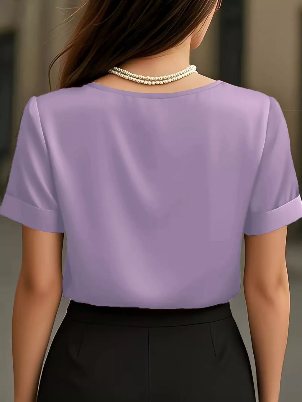 V-Neck Satin Blouse