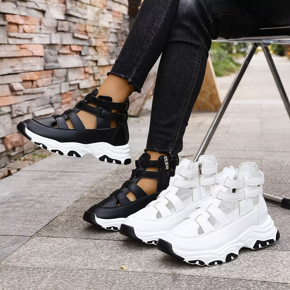 Cutout Platform Sneakers