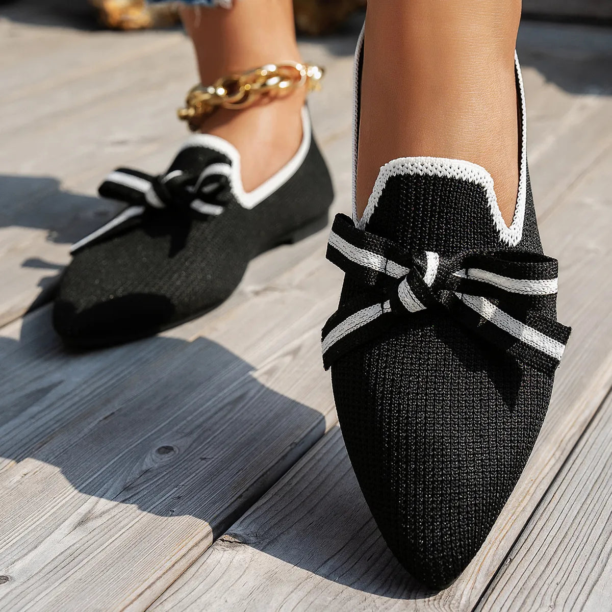 Point Toe Flats Slip-Ons