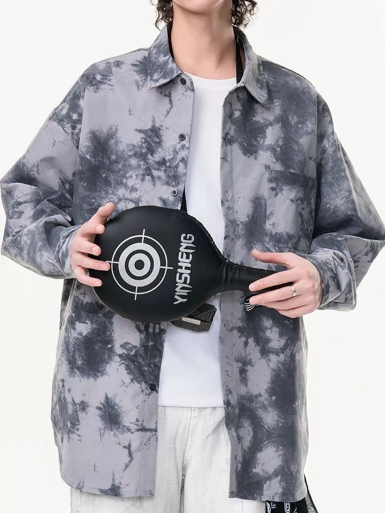 Men's Plus Size Tie-Dye Oversized Button-Up Shirt