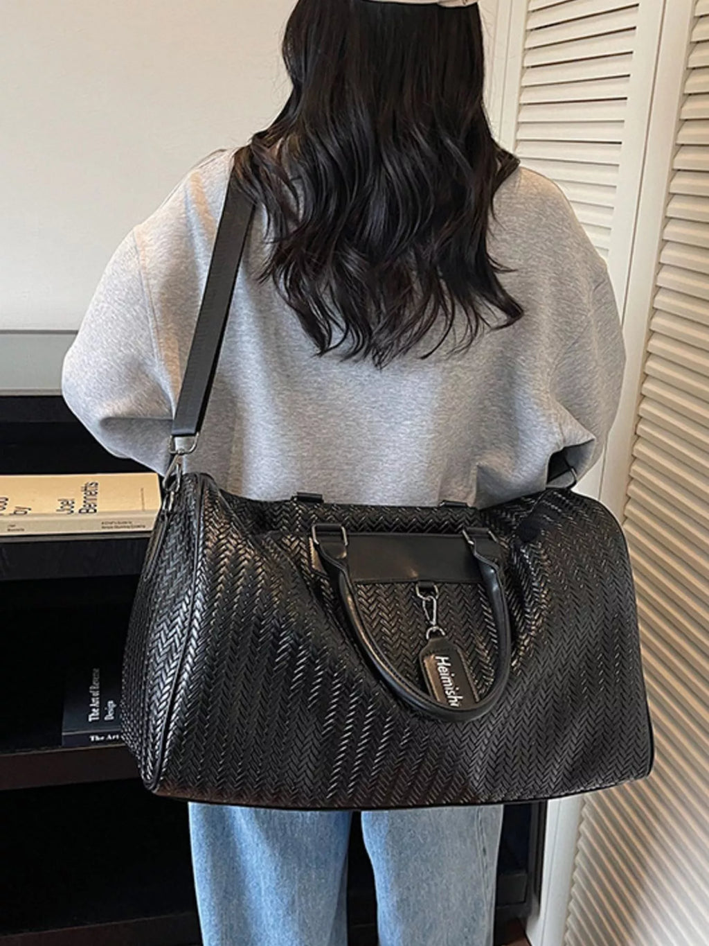 Textured Leather Travel Bag