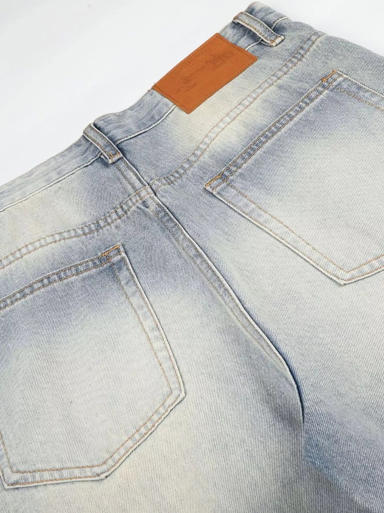 Men's Full Size Vintage Wash Wide Leg Jeans Plus Size