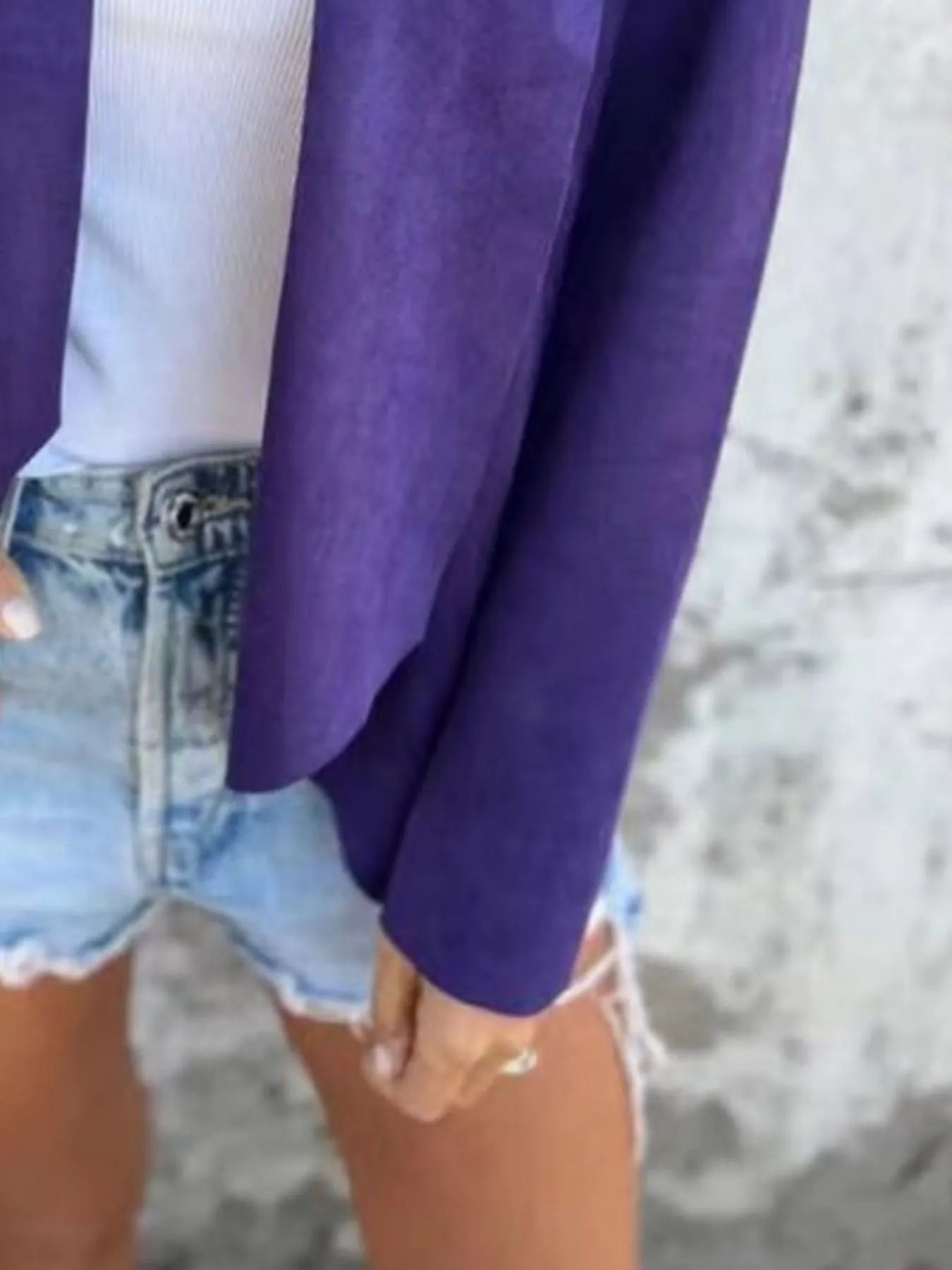 Full Size Open Front Casual Cardigan Plus Size