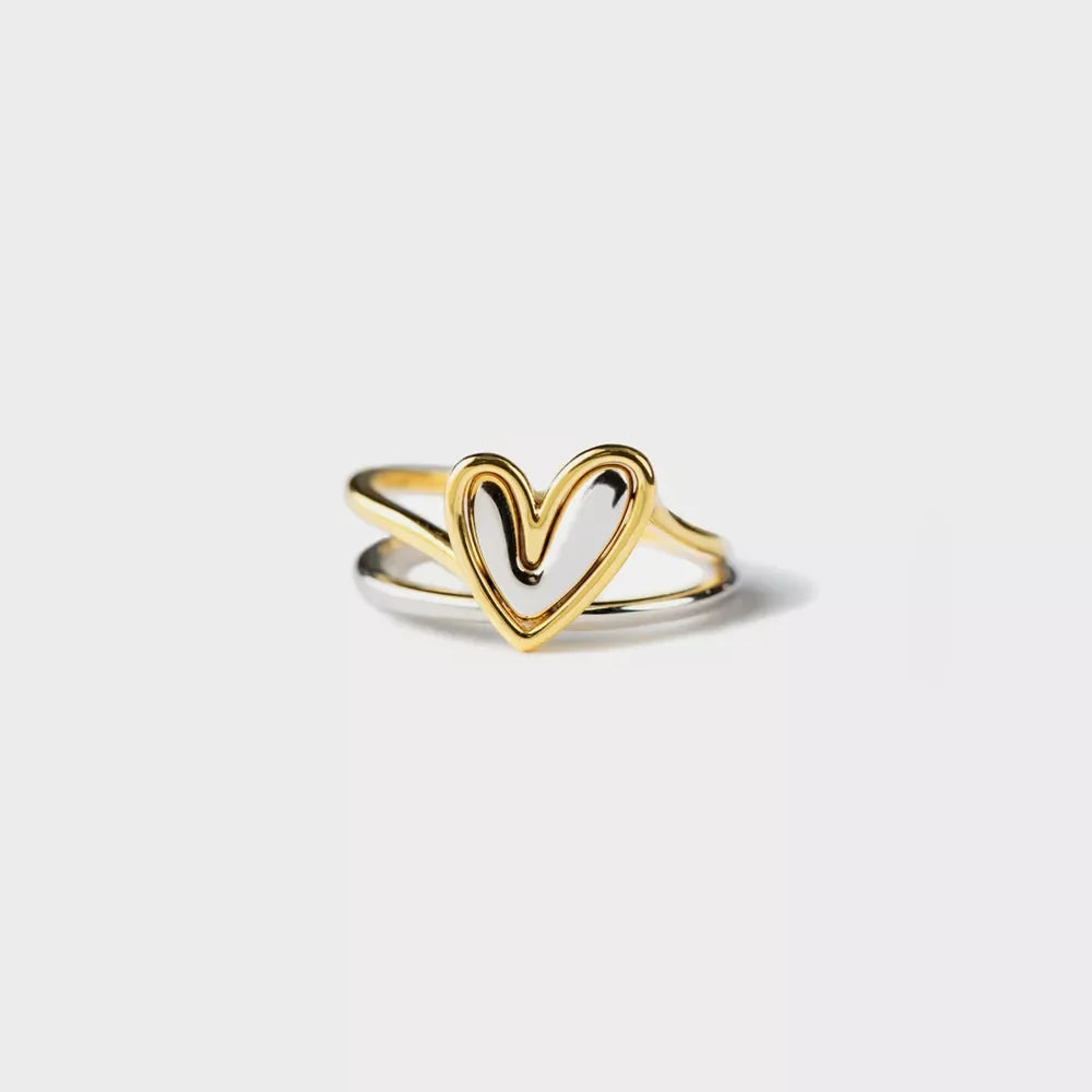 Heart Shape Irregular 925 Sterling Silver Ring