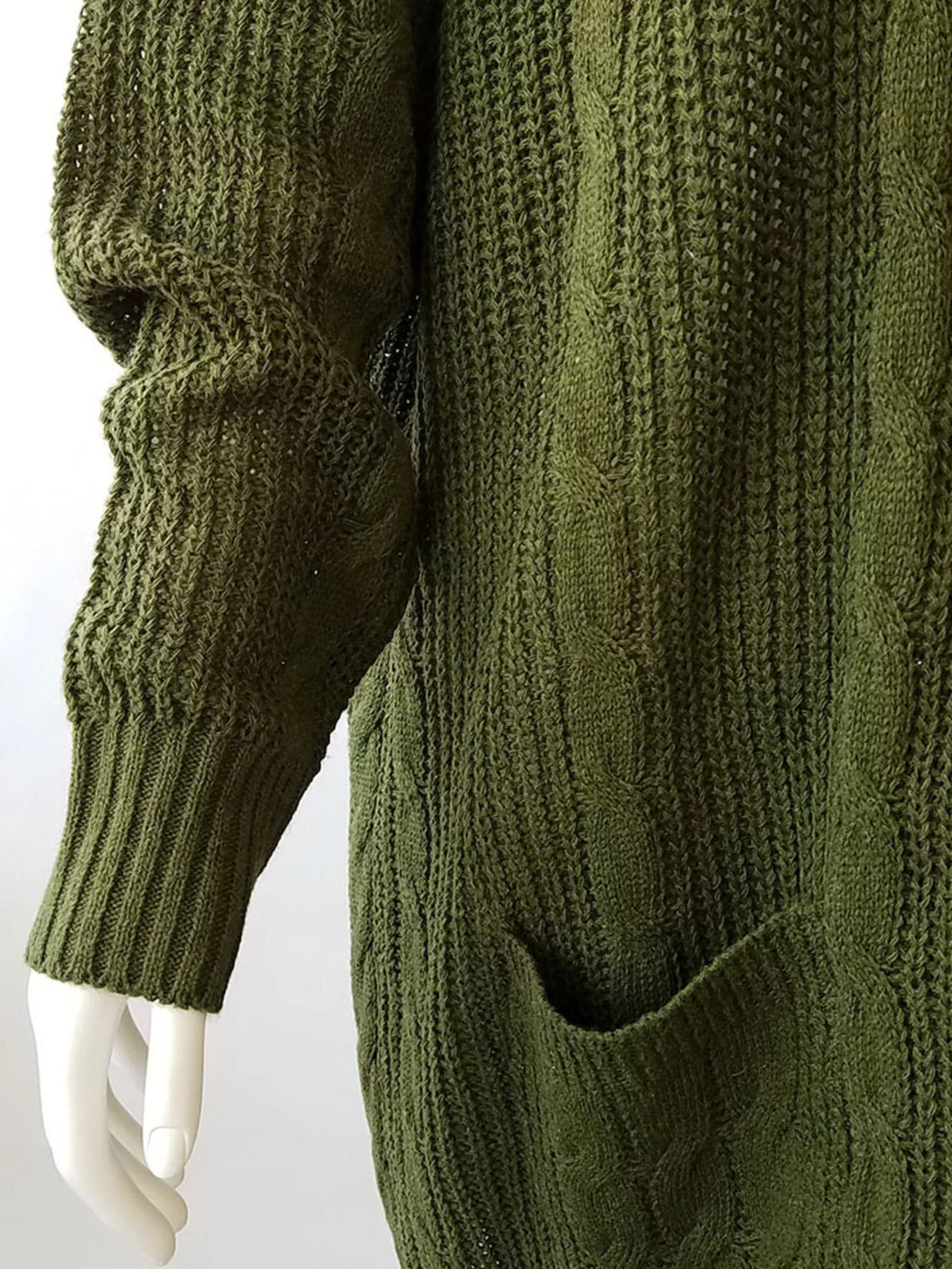 Full Size Chunky Knit Open Front Cardigan Plus Size