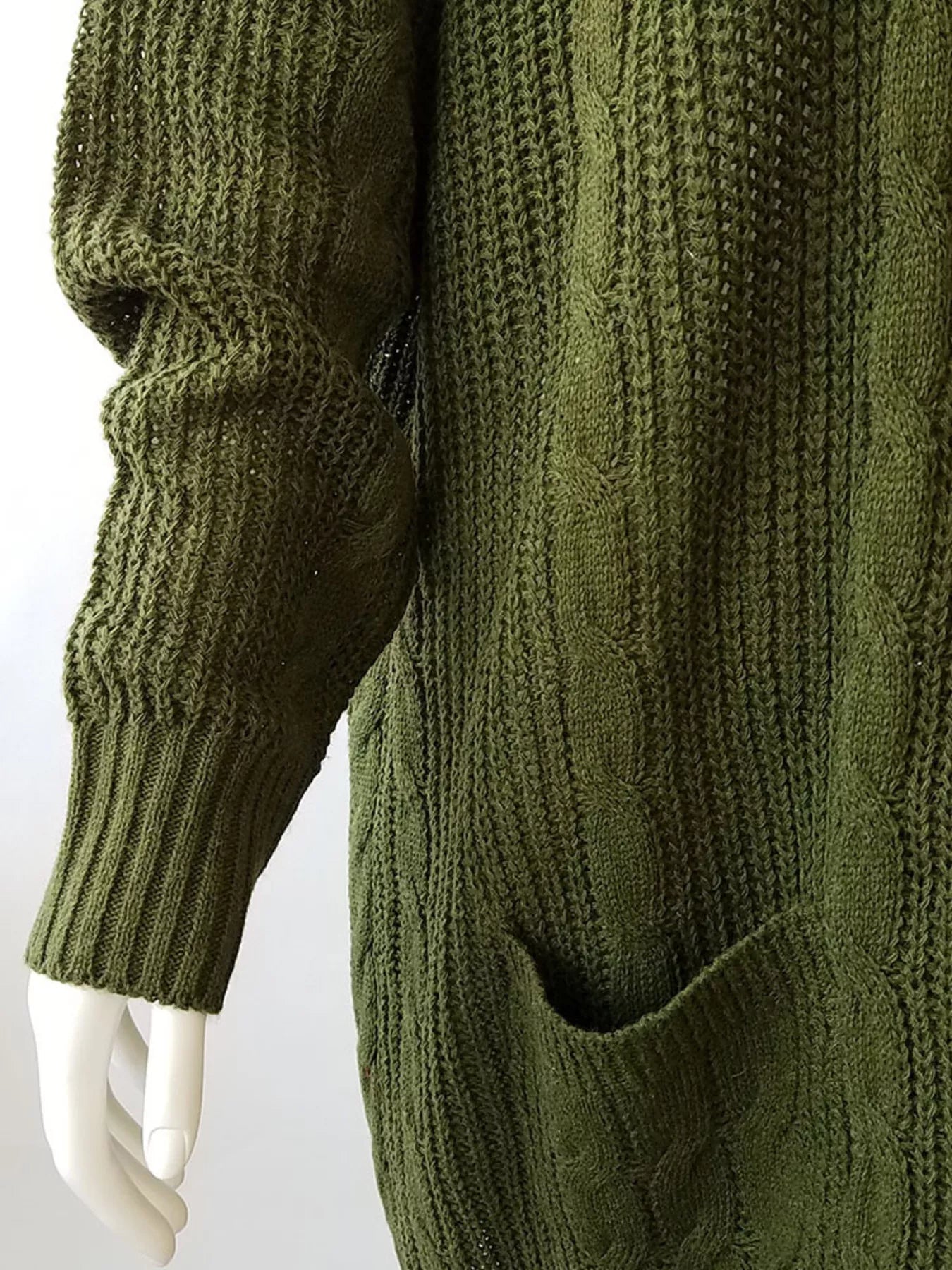 Full Size Chunky Knit Open Front Cardigan Plus Size