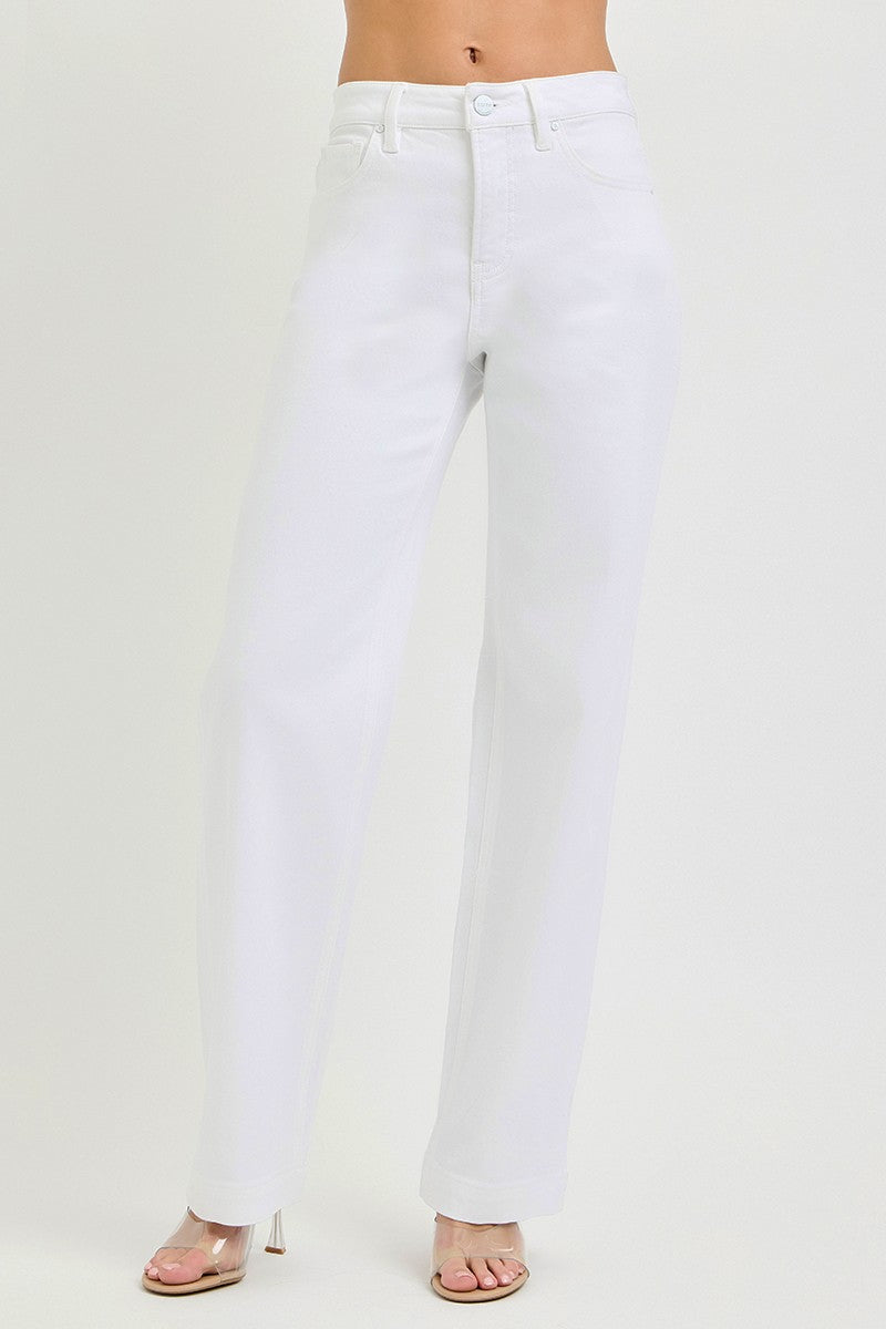 RISEN Full Size High Rise Wide Baggy Pants Plus Size