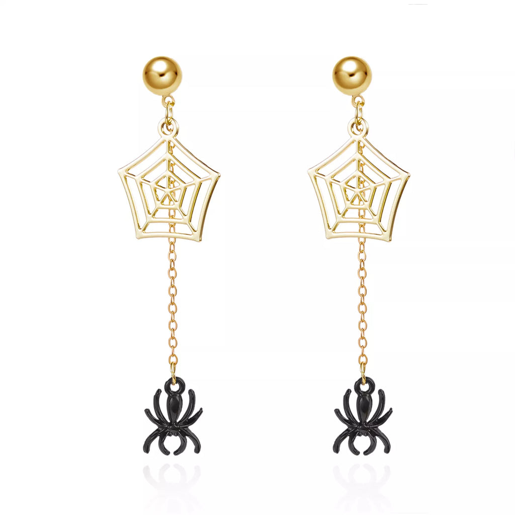 18K Gold-Plated Spider Drop Earrings