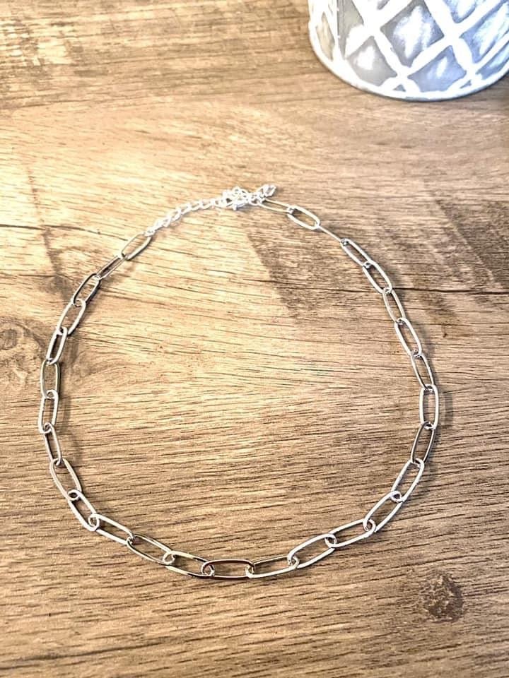 Silver Paperclip Choker