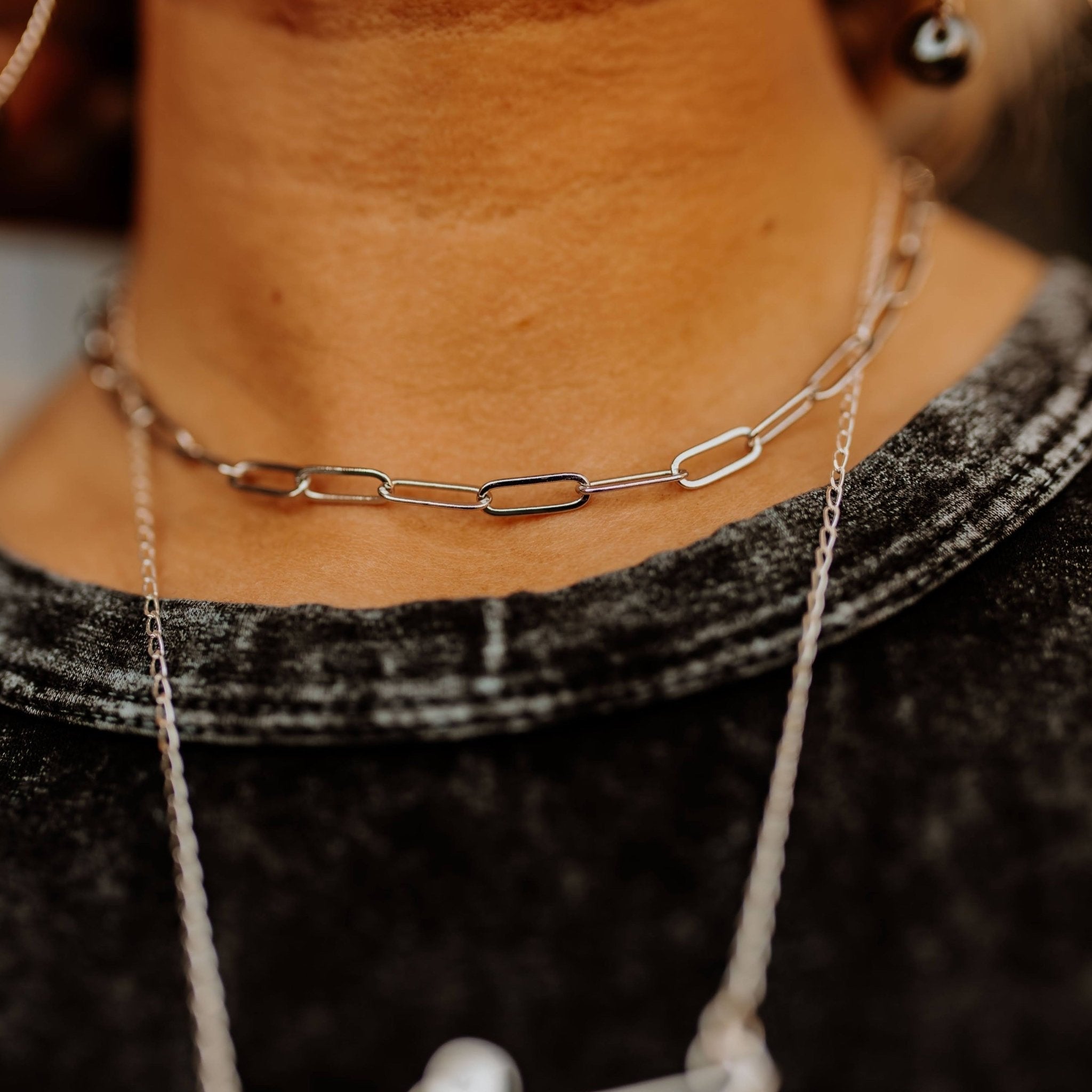 Silver Paperclip Choker