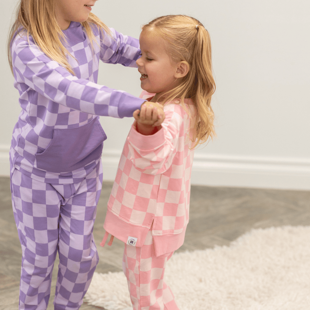 Checker Purple Haze Crew Neck Jogger Set