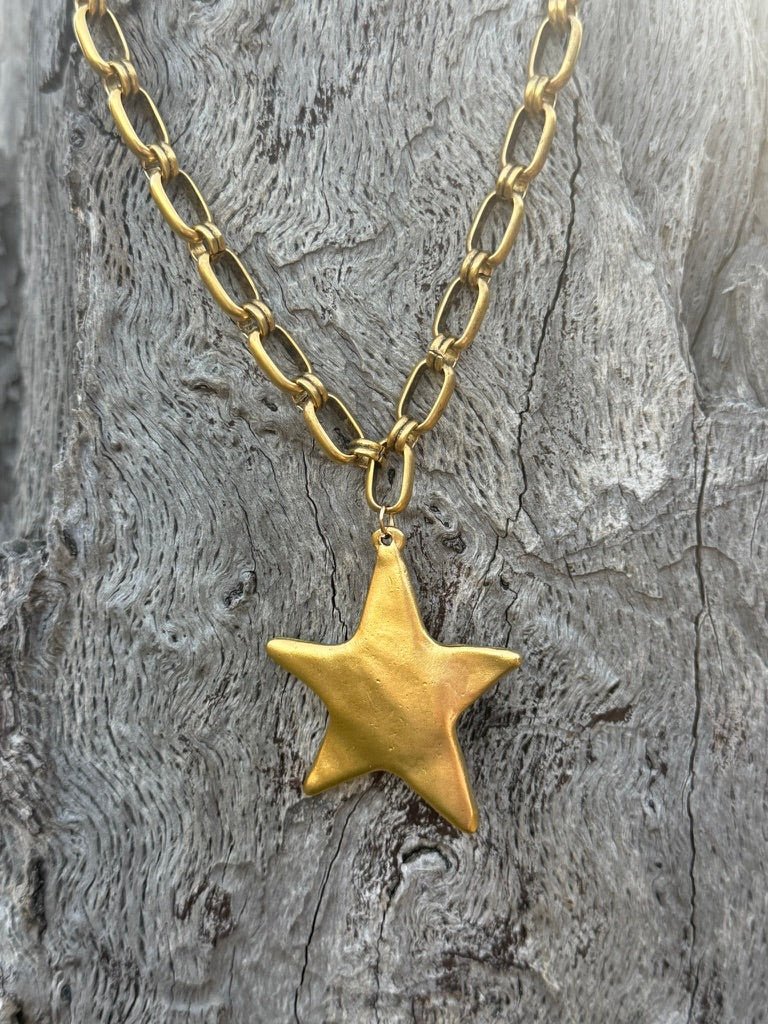 Chunky Chain Gold Star Necklace