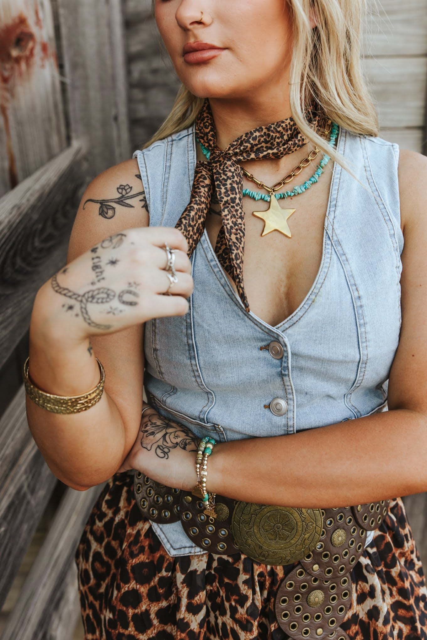 Chunky Chain Gold Star Necklace