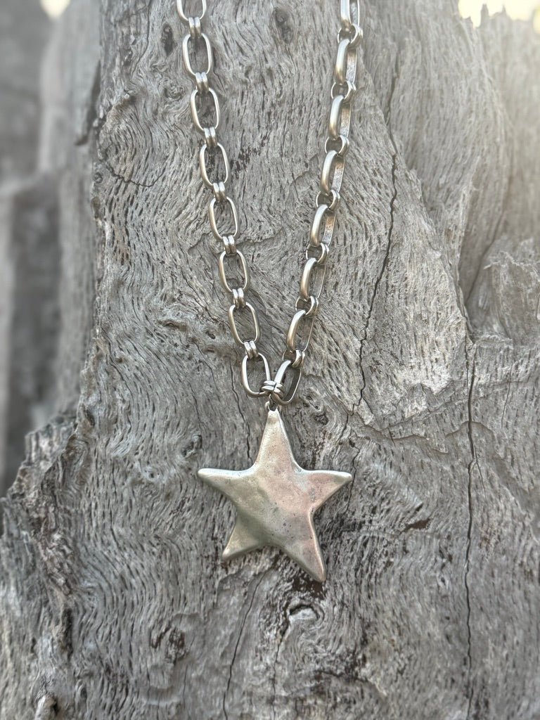 Sterling Silver Pastel Bead and Chunky Star Necklace Jewelry Stack Bundle
