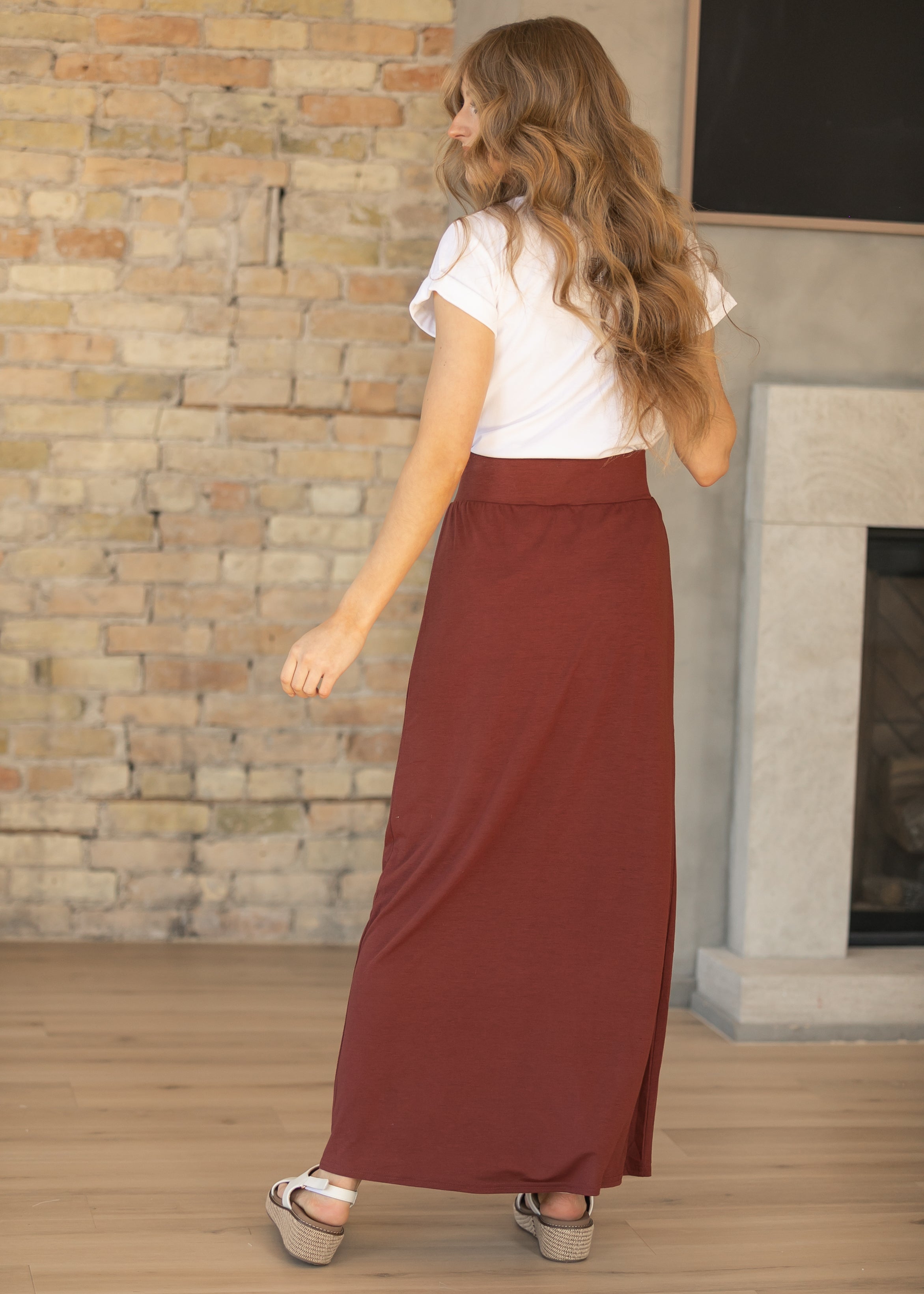 Clarise Rust Premium Knit Maxi Skirt - FINAL SALE