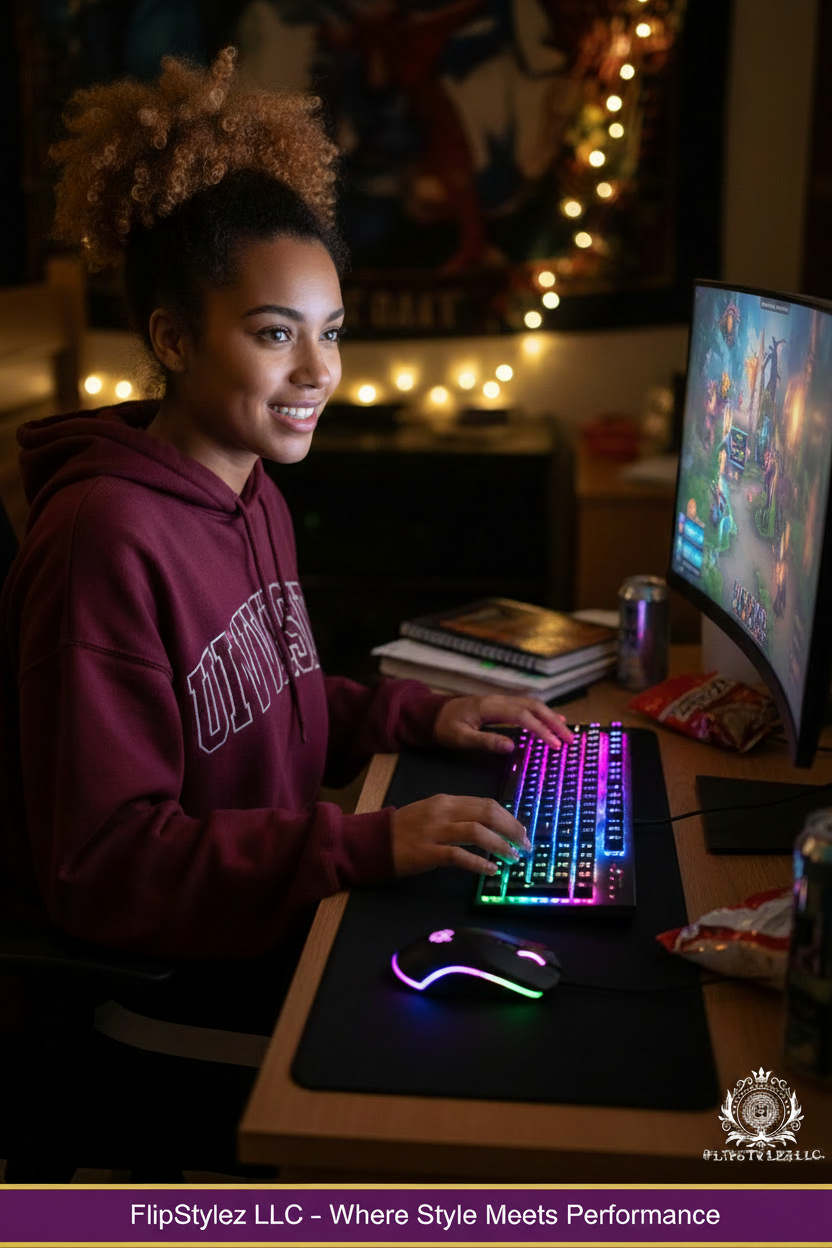GTX300™ Wired RGB Gaming Keyboard & Mouse Combo – Rainbow LED Backlit, 104 Keys | FlipStylez LLC®