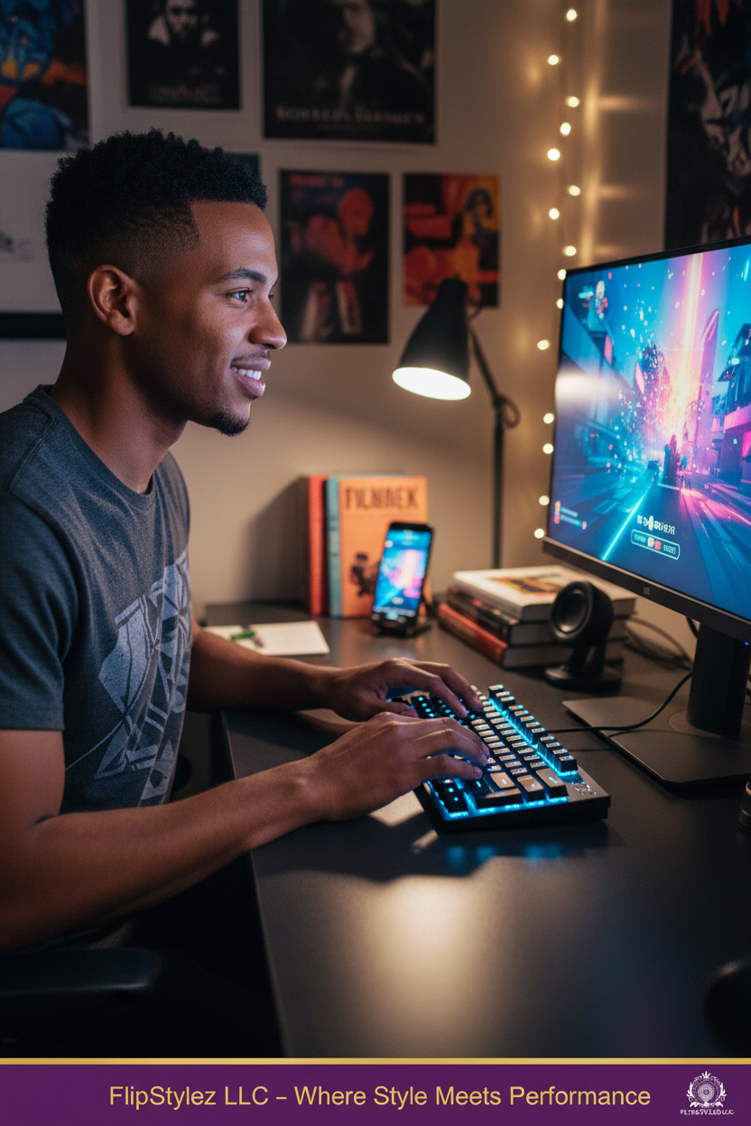 61-Key Bluetooth & 2.4G Wireless Rechargeable Keyboard & Mouse Combo – Tri-Device, Silent, Compact Office & Home Set | FlipStylez LLC®