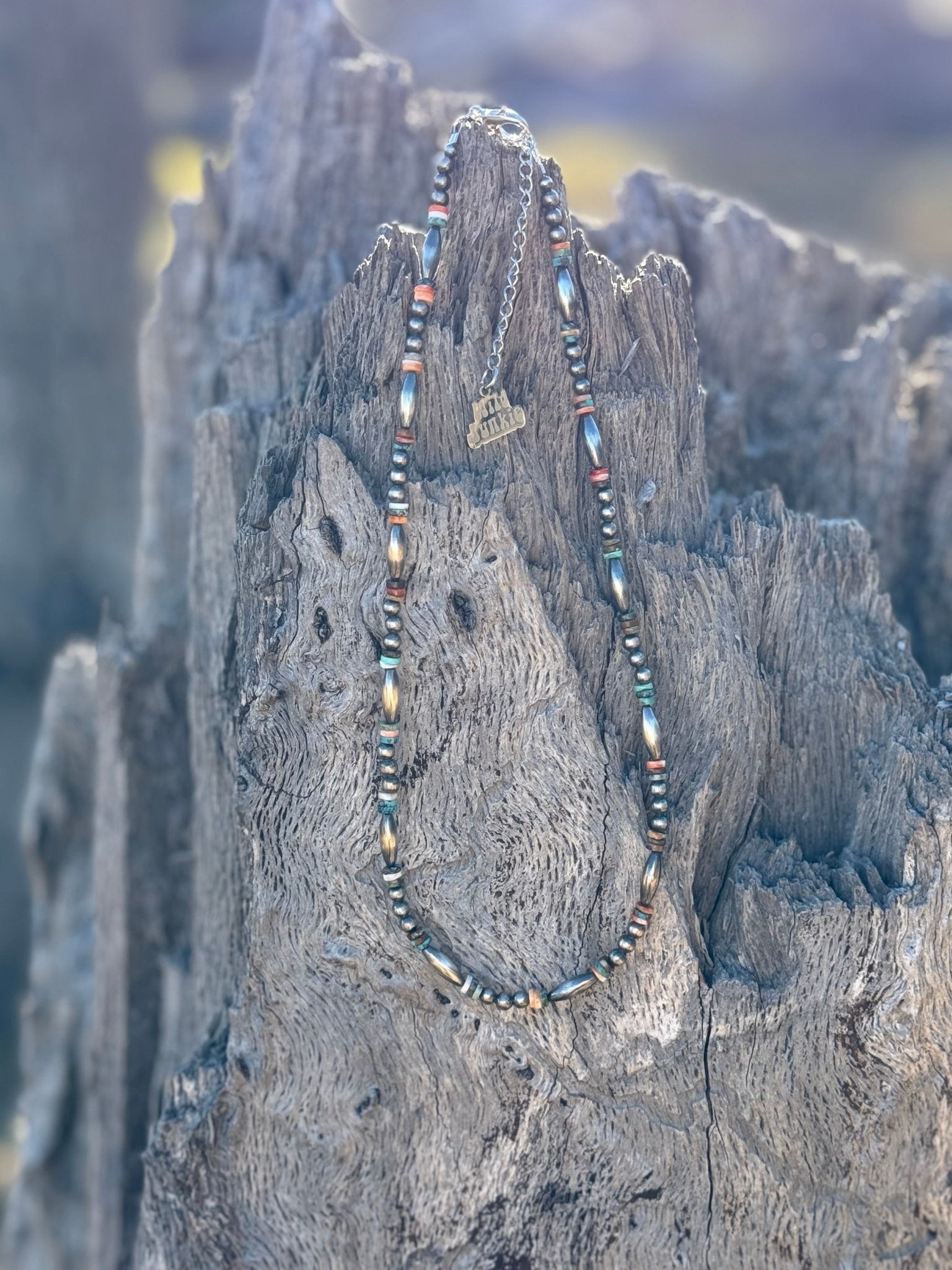 Sterling Silver Cowboy Trail Heishi Beaded Choker