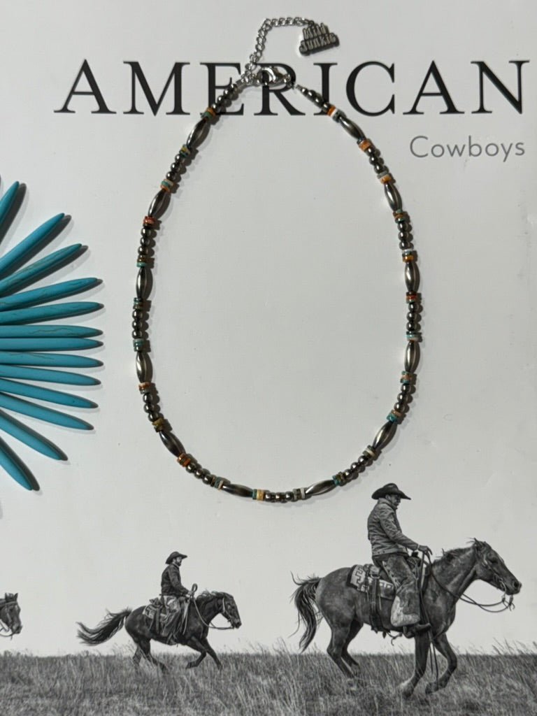 Sterling Silver Cowboy Trail Heishi Beaded Choker