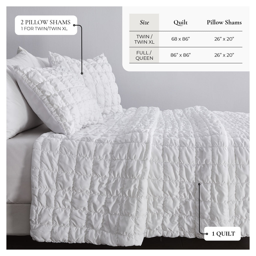 Puff Marshmallow Texture Quilt Set - Marshmallow Collection