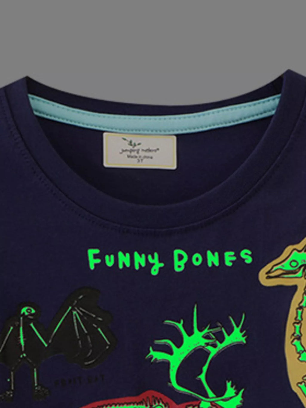 Children's Animal Skeleton Print T-Shirt