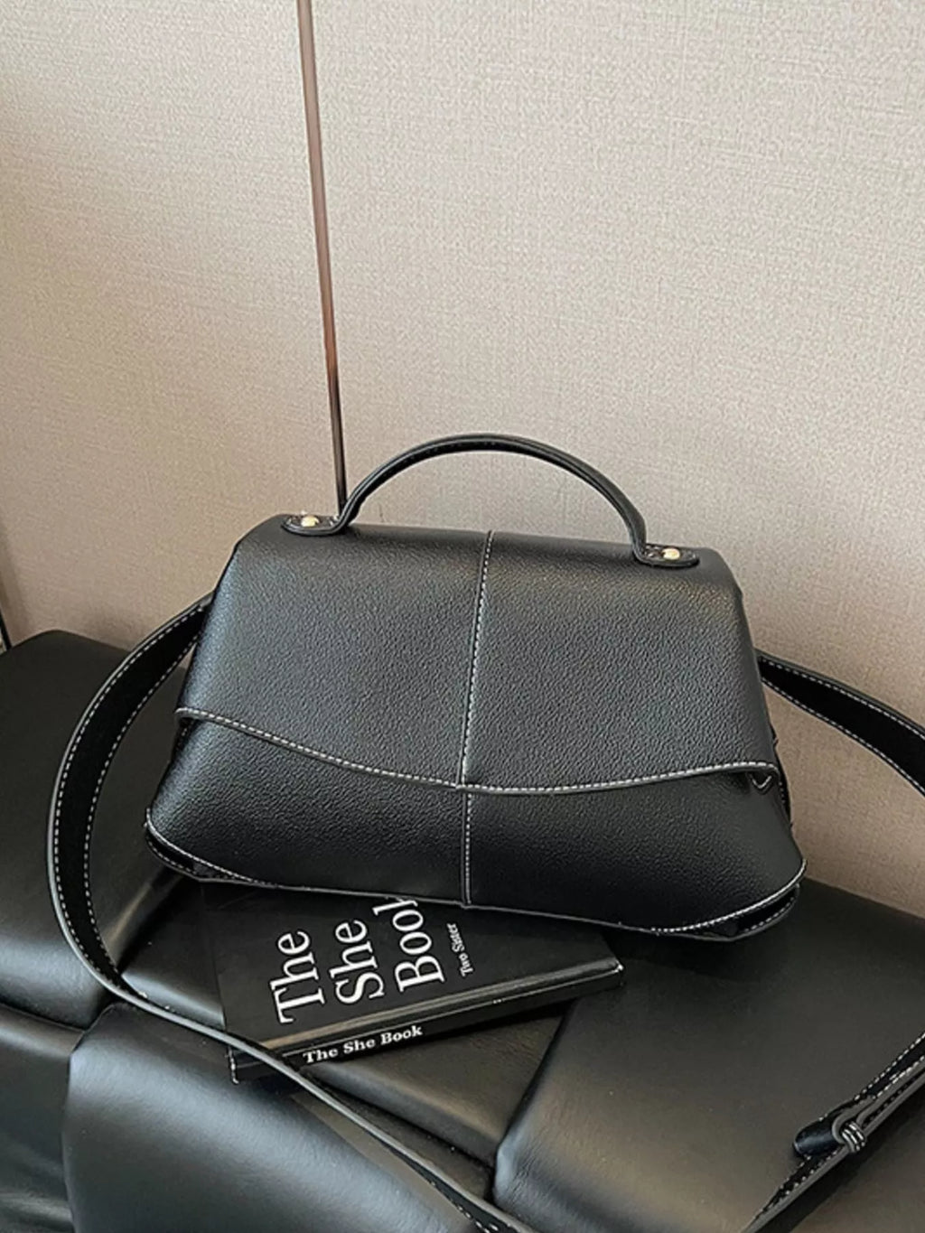 Geometric Flap Shoulder Bag