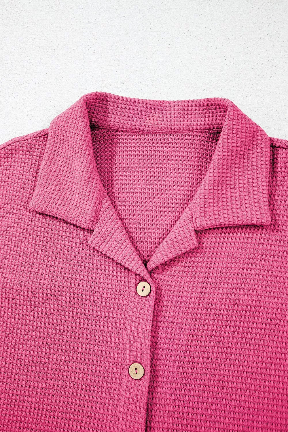 Solid Color Textured Buttoned Shirt and Casual Pants Set