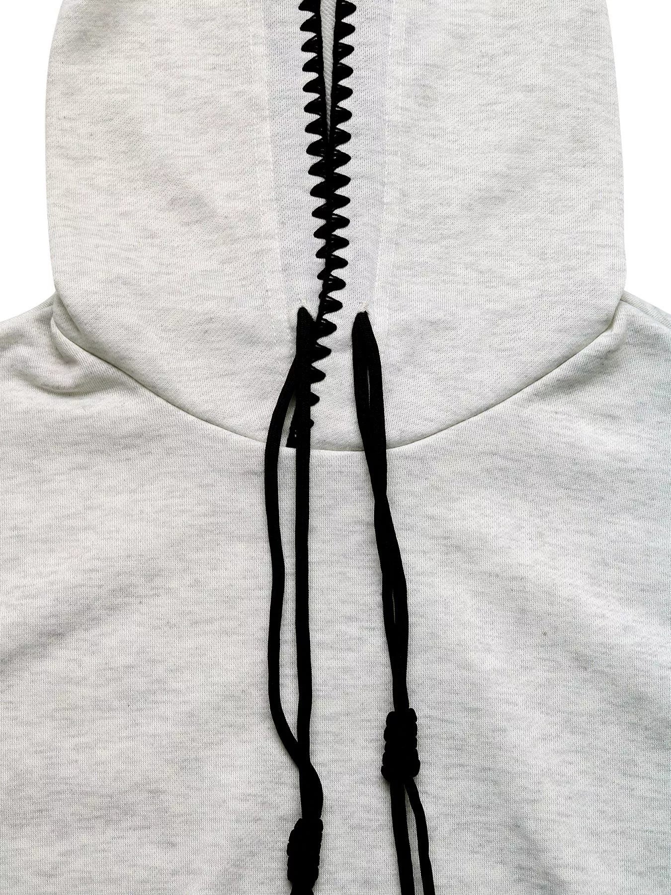 Contrast Trim Drawstring Hoodie with Kangaroo Pocket