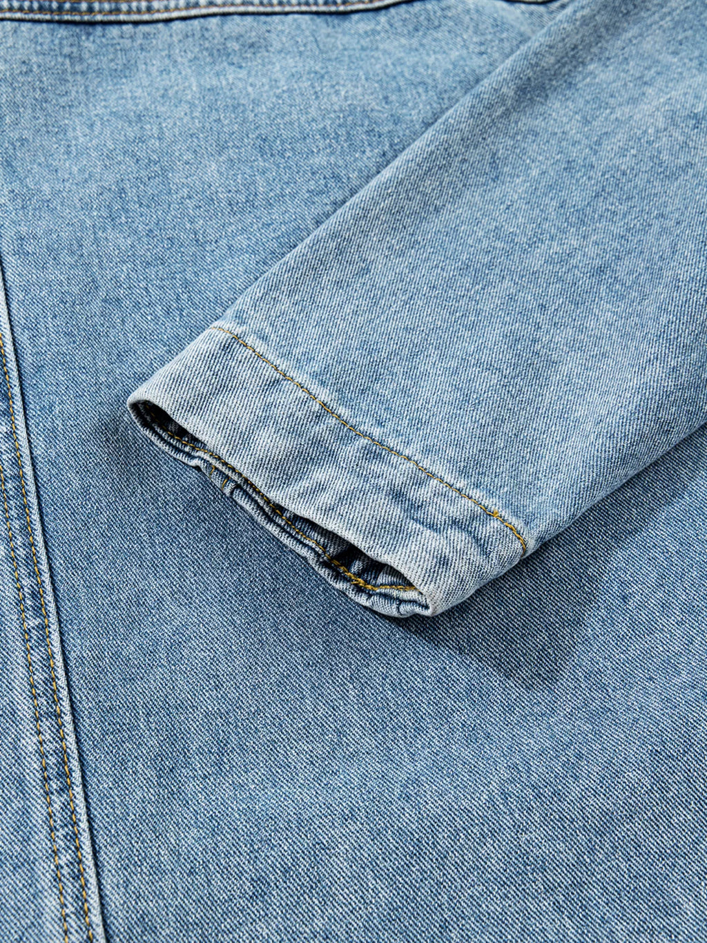 Patched Pockets Side Tie Denim Jacket