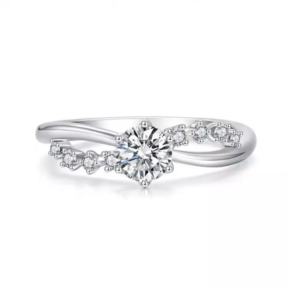 925 Sterling Silver Zircon Ring