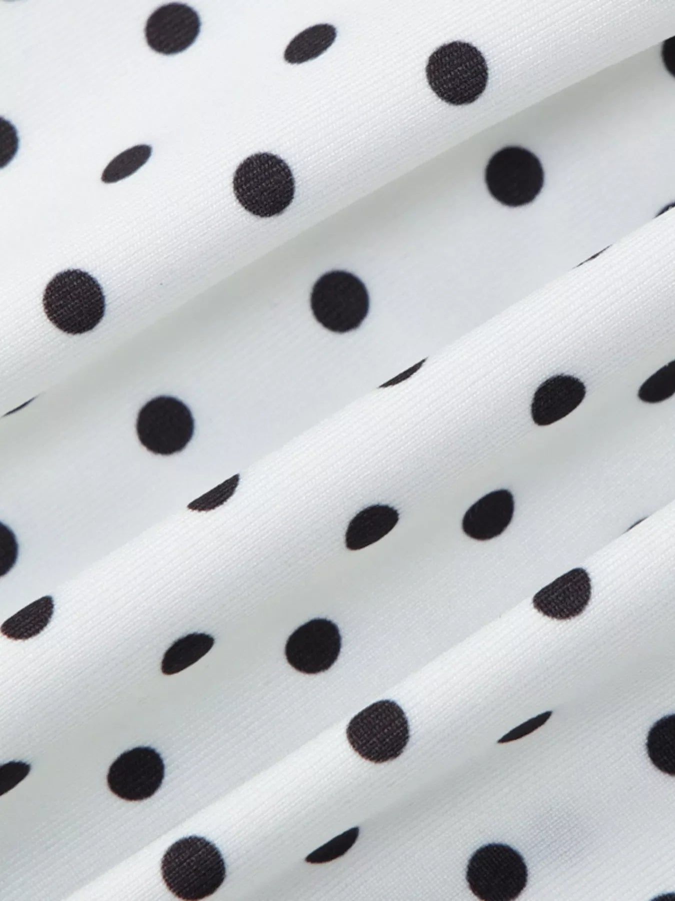 Polka Dot Ruched V-Neck Top