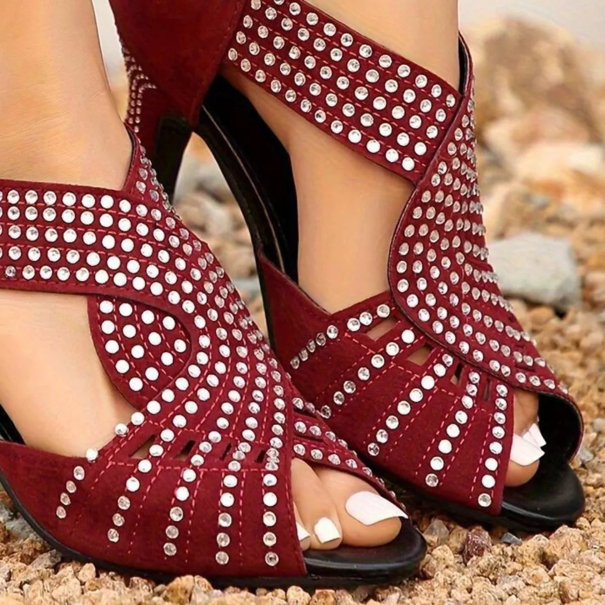 Peep Toe Block Heels Sandals
