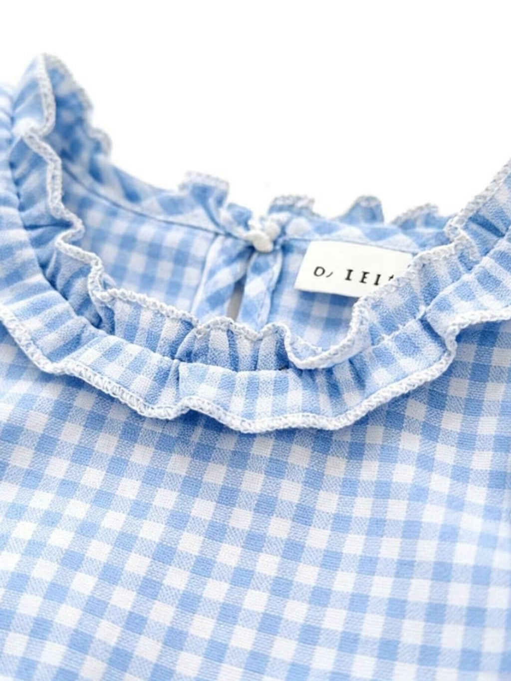 Children's Gingham Ruffle Trim Tank Top & Shorts Set