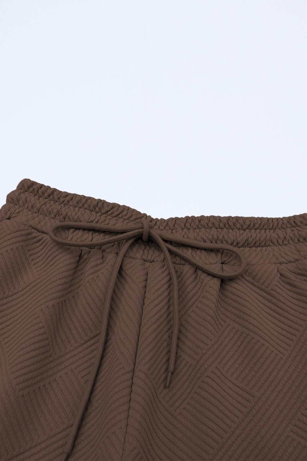 Solid Textured T-Shirt and Drawstring Pants Set