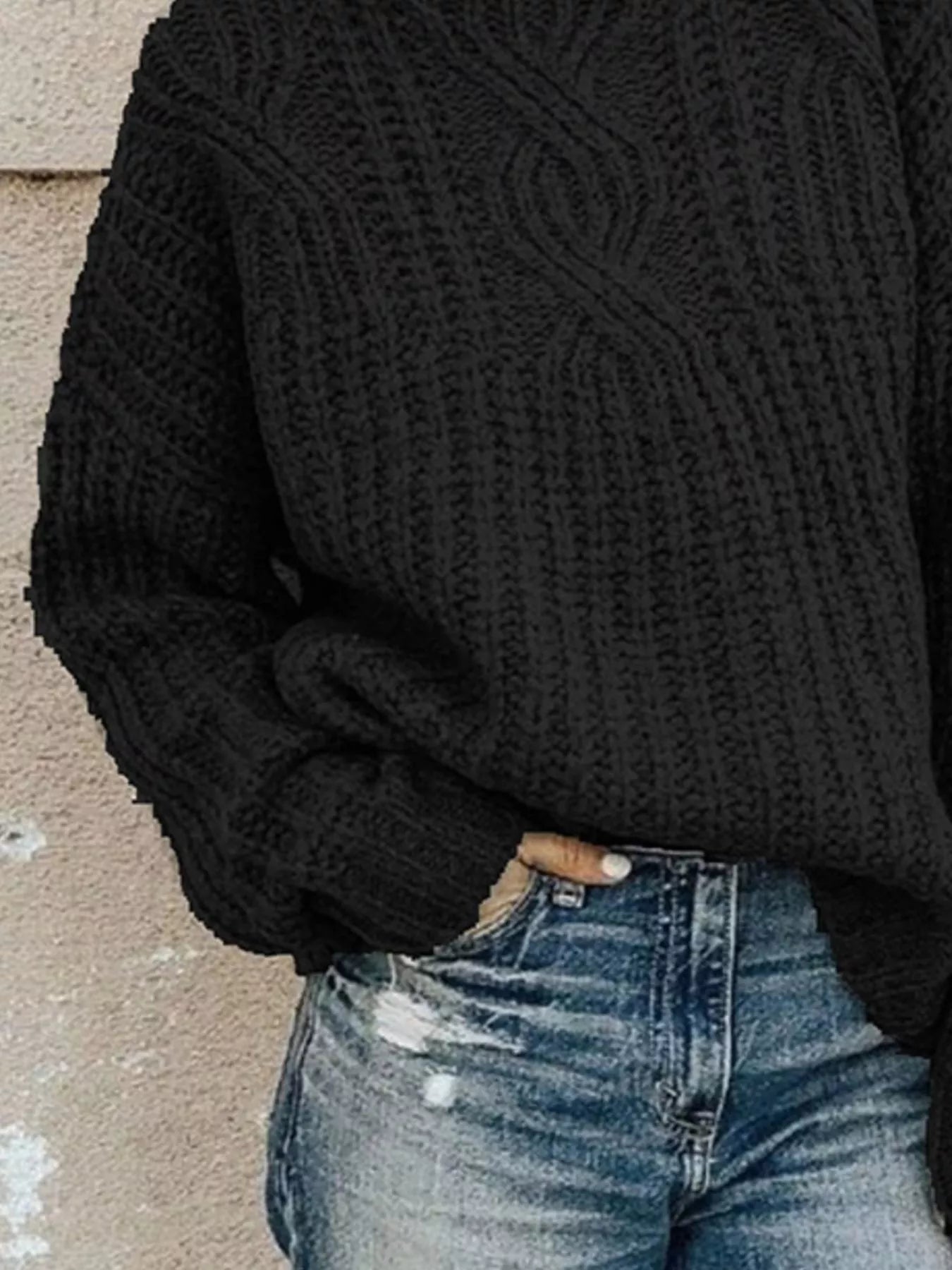 Full Size Turtleneck Long Sleeve Sweater Plus Size