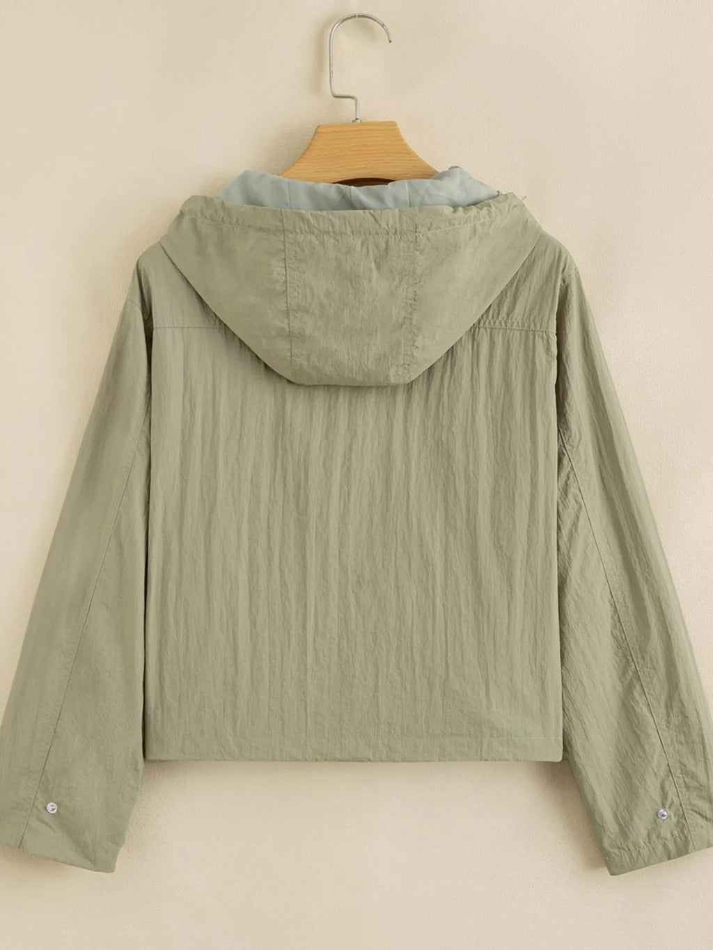 Zip Up Cropped Hooded Utility Jacket