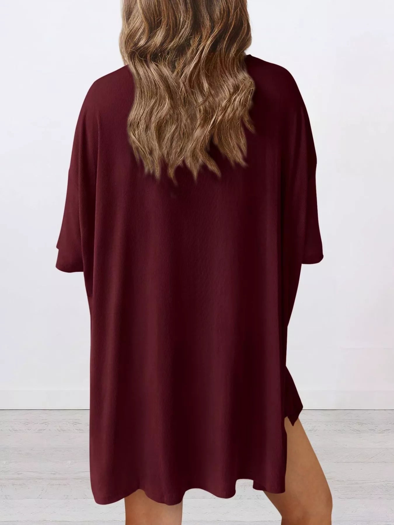 Full Size Relaxed Fit Round Neck Top and Shorts Two-Piece Set Plus Size